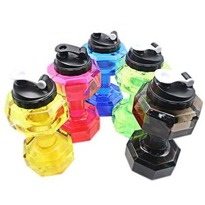 Dumbbell Shape Water Bottle PETG Eco-friendly Sports Fitness Exercise Water <b>Jug</b> for Gym Running Outdoors Cycling and Camping - Product Image 4