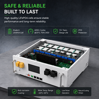 Batterie empilable haute tension 51,2 kWh 512 V LiFePO4 avec BMS pour stockage d'énergie domestique solaire