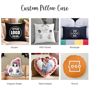 Fodera per cuscino personalizzata con logo, foto e testo stampato, federa quadrata all'ingrosso per regali aziendali, branding e decorazioni per la casa - Product Image 2