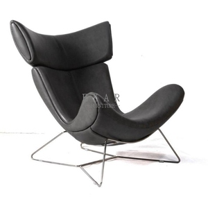 Imola-muebles modernos para el hogar, sillón individual de cuero con respaldo alto y pata de Metal, descuento al por mayor - Product Image 1