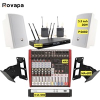 Système audio professionnel pour mosquée, ensemble de haut-parleurs muraux, micro-casque sans fil, mixeur, amplificateur, salle de prière islamique