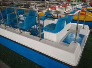 <span class=keywords><strong>Moteur</strong></span> électrique <span class=keywords><strong>bateau</strong></span> bus voiture 10 passagers zoo parc rivière chargement transport navire fibre de verre cabine auvent siège - Product Image 3