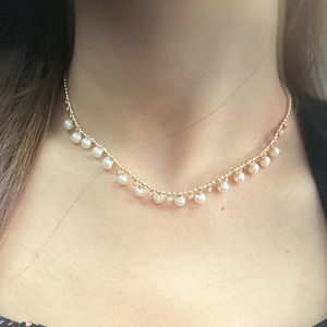 GPN37 RINNTIN Collana Delicata in Argento Sterling 925, Gioielli Raffinati, Graziosa Collana con Ciondolo di Perla Placcato Oro 14K per Donne - Product Image 4