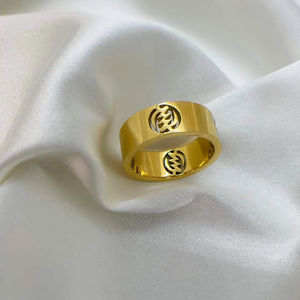 Anillo personalizado de acero inoxidable para mujer, sortija de Adinkra Gye Nyame Ghanaian, joyería gratis con símbolo africano - Product Image 1