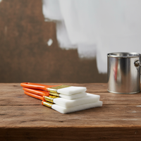 Ensemble de pinceaux à poils doux multi-usages, 2, 3, 4 pouces, filament synthétique, manche en plastique pour bois, cire, huile, vernis
