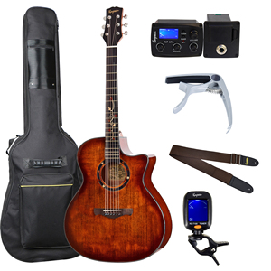 กีตาร์โปร่ง Kaysen รุ่น High End หน้าไม้ Spruce แท้ พร้อม Pickup, กระเป๋าบุฟองน้ำ, Capo, สายสะพาย, เครื่องตั้งสาย - Product Image 1