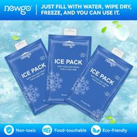Gel de refroidissement instantané réutilisable bleu personnalisé eau de remplissage gel de glace froid instantané réutilisable congélateur avec logo pour expédition par glacière