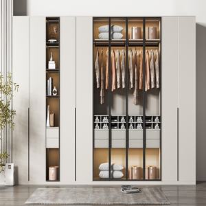 <span class=keywords><strong>ตู้</strong></span>เสื้อผ้าแบบวอล์ก<span class=keywords><strong>อิน</strong></span>กึ่งเปิดสไตล์ร่<span class=keywords><strong>ว</strong></span>มสมัยระดับไฮเอนด์สั่งทำพิเศษพร้อมประตูกระจก ประหยัดพื้นที่สำหรับห้องนอน - Product Image 3