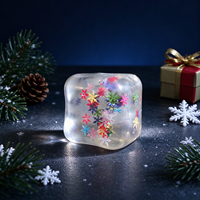 Jouet sensoriel anti-stress en forme de cube transparent, 5,5 cm, en TPR, super solide, non toxique, amusant, avec paillettes colorées