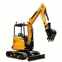 Mini-excavatrice 0,97T avec option de chenilles rétractables - Micro-excavatrice compacte sur chenilles, petite pelle à louer