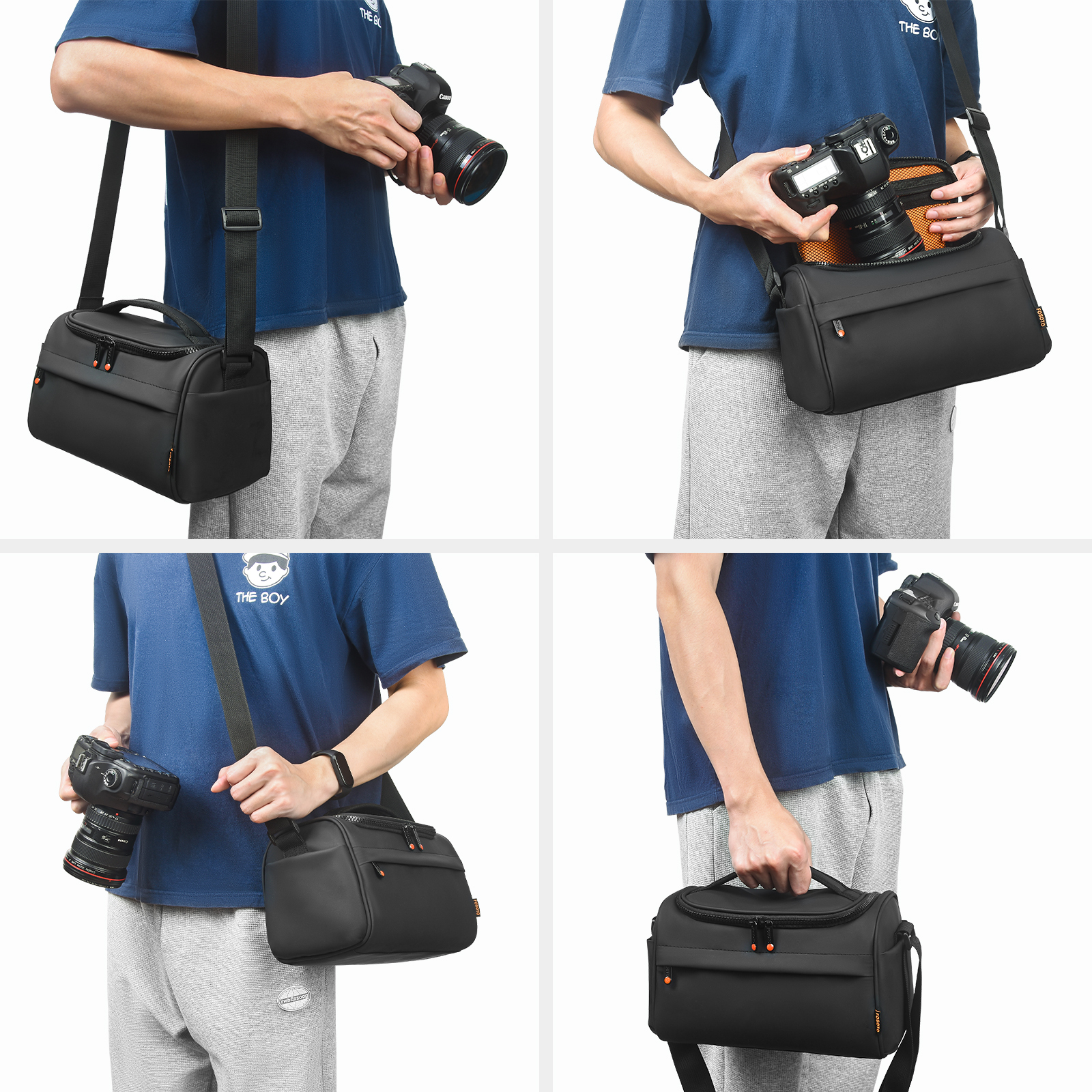 CADeN Bolso Bandolera Para Cámara DSLR/SLR – Impermeable Con Funda De Lluvia, Gran Capacidad Y Correa Para Trípode