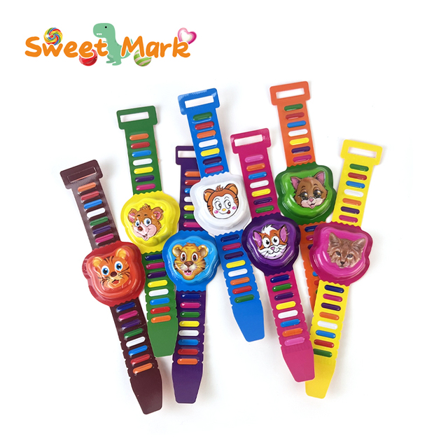 Cartoon Watch Shaped Tablet Candy Toy Fruity Flavored Box Packaging