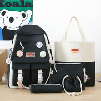 Nueva Mochila Escolar de Moda para Estudiantes, Juego de 5 Piezas, Linda Mochila Universitaria para Chicas