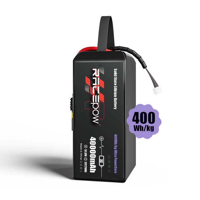 Racepow 400Wh/kg 6S 12S 14S 18S 33Ah 40Ah 66Ah Solid State Battery Pack Uav Battery for Evtol/Long Endruance/Industrial Drone