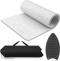 Tapis de repassage en feutre de laine extra large avec repose-fer à repasser en silicone et sac de rangement noir pour projets de quilting et de couture