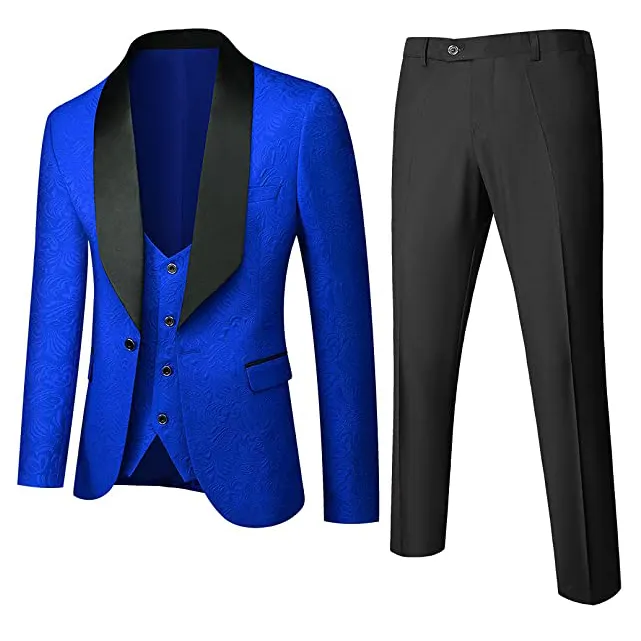 Blazer extra fabuleux hommes bleu tissé à manches longues grande taille vêtements pour femmes adultes 1 ensemble hommes robe pantalon grande taille laine