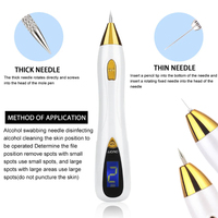 Stylo multifonctionnel pour l'élimination des tatouages, des taches de rousseur et des grains de beauté, recharge USB, écran LCD, 10 niveaux de lumière, stylo de beauté pour l'élimination des grains de beauté