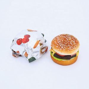 Custom Design 14X16''Food Grade Burger Sandwich Aluminum Foil Honey Comb Laminated Paper Burger Wrap Silver Foil Hamburger Paper - Product Image 1