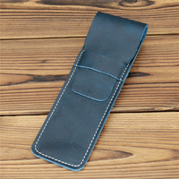 Ya488 Étui à crayons et pochette à stylos en cuir rectangulaire classique vintage fait main pour garçons et filles, pour l'école
