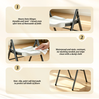 Chaises pliantes en plastique blanc en gros, portables pour réunions, fêtes, chambre, école, parc, villa, atelier, directement de l'usine