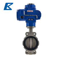 Marine Motorisiertes 316L Edelstahl Elektrisches Gummigefüttertes Wafer Semi-Lug Butterfly-Ventil 4 Zoll Wasser Offshore-Plattform Schiff