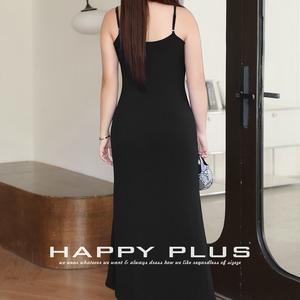 Robe moulante Happy Plus à bretelles spaghetti, couleur bordeaux, en coton, grande taille, pour un usage quotidien, robe décontractée pour femmes - Product Image 4