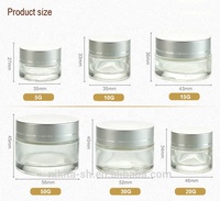 Mini emballage cosmétique pour soins personnels 5 ml 10 ml 15 ml 0,5 oz Pot en verre givré pour baume à lèvres Petit récipient avec couvercle