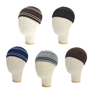 Chapeau de prière musulman fait main sur mesure avec bord contrastant en crochet, Kopiah Kufi pour usage quotidien en extérieur - Product Image 6