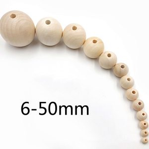 Perle di Legno Naturale Non Finite, Accessori Fai-da-Te, Legno di Loto 35/40/50mm, Perle in Legno per Creazioni Lucidate - Product Image 2