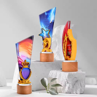 Награда JN Wooden Award: профессиональная заготовка для награды из хрустального стекла с УФ-печатью и деревянным основанием