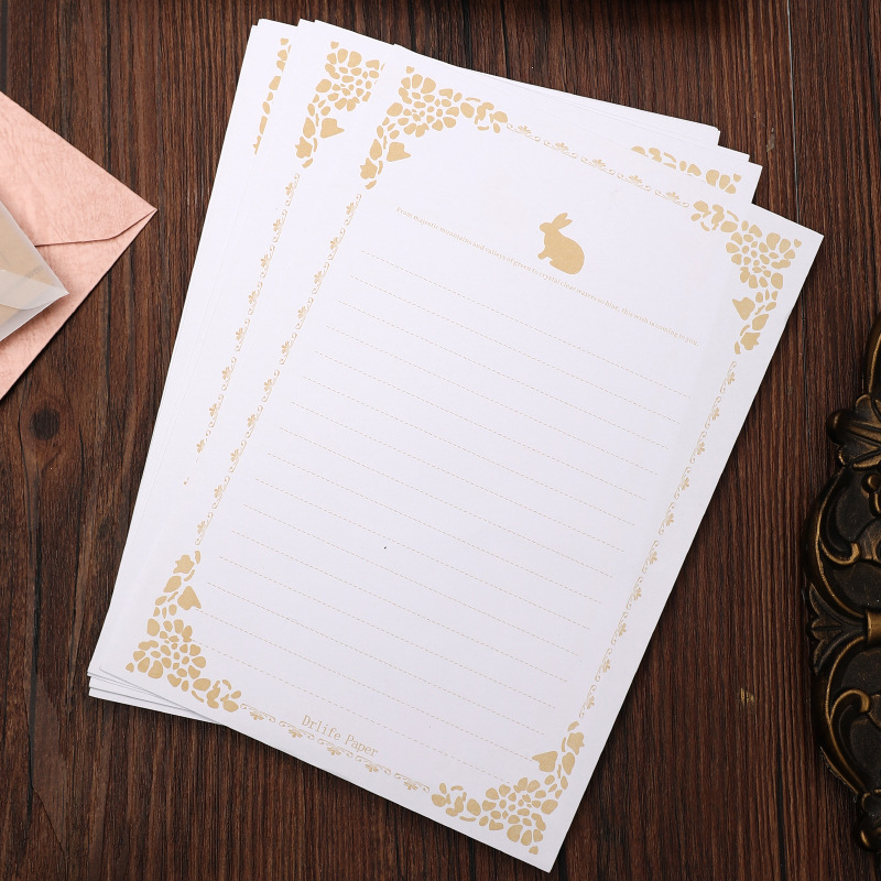 White A5 Rabbit Letter Paper (8 sheets)