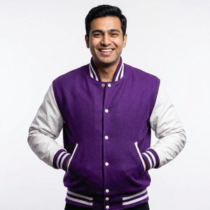 Unisex Cotton College Varsity <b>Jacket</b> Custom Logo Embroidery Wholesale Casual <b>Baseball</b> CollegeBaseballjacket <b>for</b> <b>men</b> - Product Image 1