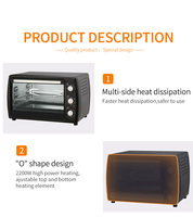 Four à pizza électrique rotatif commercial à grande capacité 63L avec fonction convection et rôtisserie, vente chaude, avec certification CE