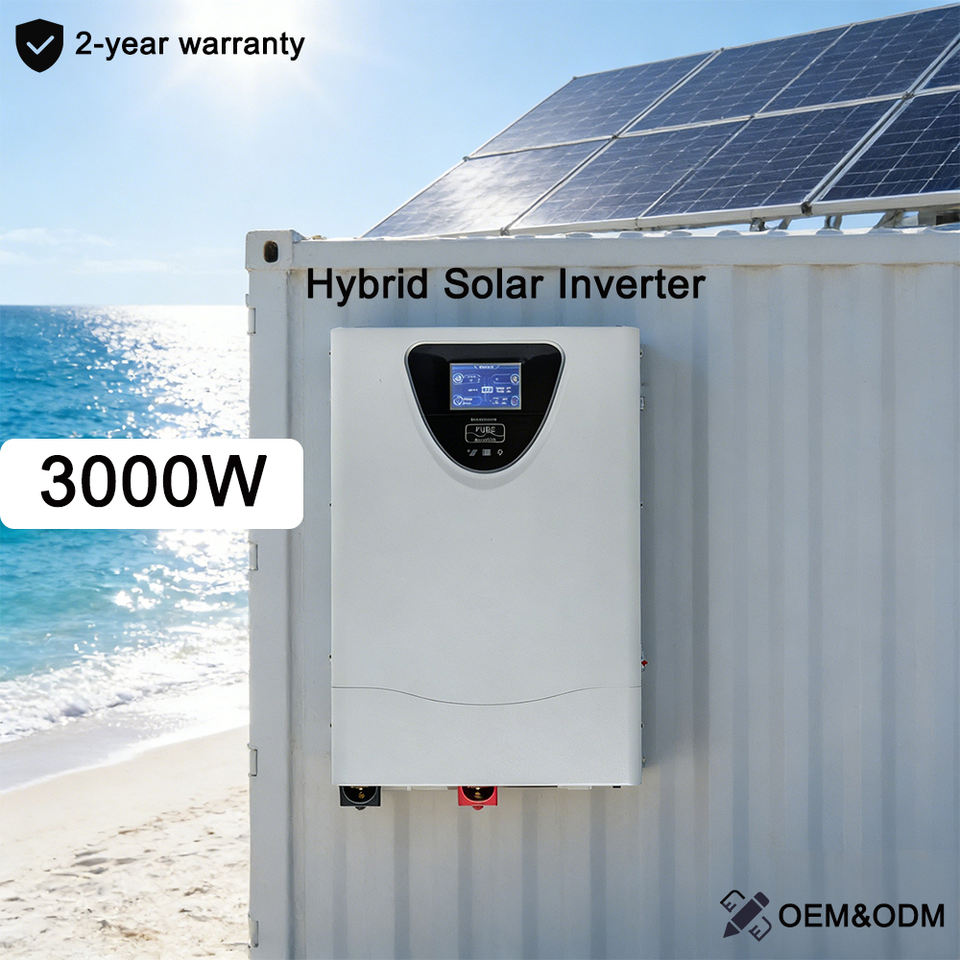 High Capacity Hybrid Solar Inverter MPPT 220V Pure Sine Wave for Home ...