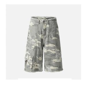 Pantalones Cortos Cargo de Camuflaje al por Mayor, de Algodón Personalizado, de Pierna Recta, Casuales, Desgastados, Bermudas, para Hombre - Product Image 1