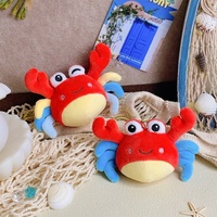 Porte-clés en peluche crabe mignon à succès, pendentif animal marin à griffes arc-en-ciel douces, cadeau pour enfants
