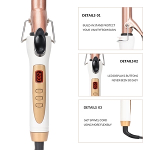 Bigoudi de cheveux professionnel, fer à friser, titane, Rose or, 1 pouce, <span class=keywords><strong>Mini</strong></span> baguette à boucler, pour bigoudi - Product Image 4