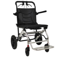 Kursi Roda Lipat Manual Aluminium dengan Ransel Desain Portabel Disetujui Maskapai Penerbangan untuk Lansia dan Penyandang Disabilitas Kapasitas 150KG