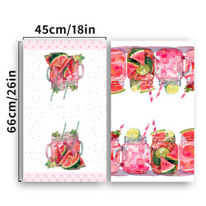 Paños de Cocina de Microfibra 45x66cm con Diseño de Sandía de Verano, Decorativos para Uso en la Cocina, Paño Rectangular para Platos, Juego de 2 - Product Image 1