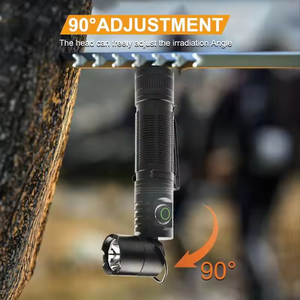 ไฟฉาย LED ขนาดเล็กชาร์จไฟได้ EDC ไฟฉายยุทธวิธีหมุนได้ขนาดเล็กมีแม่เหล็กชาร์จ USB อลูมิเนียมอัลลอยด์ทรงพลัง - Product Image 5