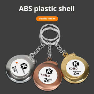 Mètre ruban porte-clés 2m, enrouleur automatique, boîtier métallique, verrouillage coulissant, mini, cadeau, publicitaire, pour articles ménagers et mesure de tour de buste, taille et hanches - Product Image 3