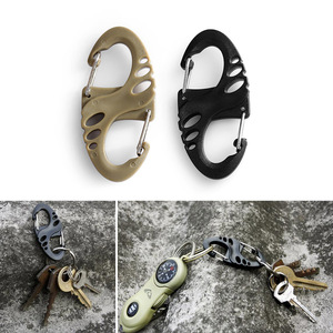 Mini gancio per arrampicata all'aperto portatile clip per moschettone tipo S portachiavi in plastica con doppia fibbia in acciaio <span class=keywords><strong>accessori</strong></span> da campeggio all'aperto - Product Image 3