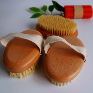 Legno di faggio Vegan Remove Dead Skin Plastic Free Dry Shower spazzola per <span class=keywords><strong>Cellulite</strong></span> setole naturali set di pennelli esfolianti - Product Image 5