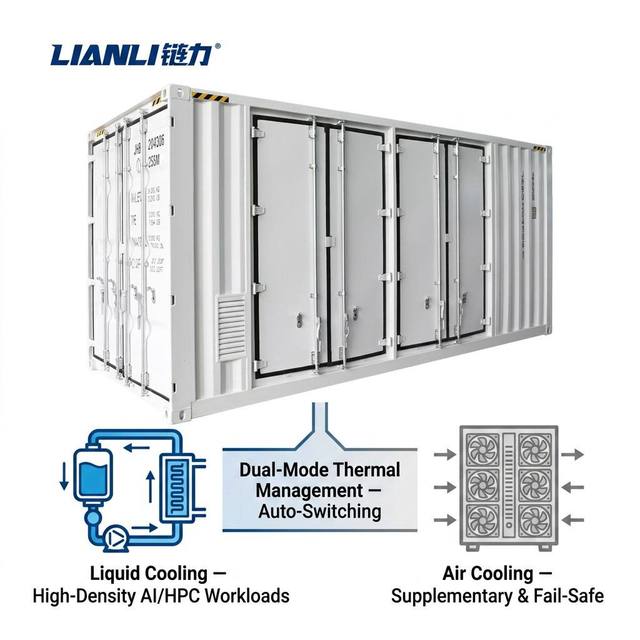 LIANLI 20FT Liquid Cooled Containerized Data Center Manufacturer Modular Prefabricated AI Supercomputing Cluster Container