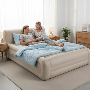 Colchón de aire inflable de tamaño Queen con bomba eléctrica integrada, cama de aire hinchable con cabecero - Product Image 5