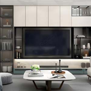 Custom Modern and Contemporary <b>TV</b> Cabinet Luxury New Wooden Villa Design for Living Room Furniture - Product Image 4