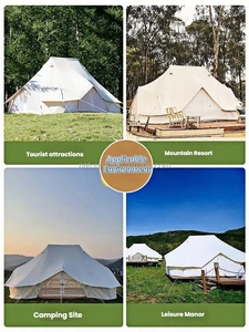 Tente en coton Oxford imperméable de qualité commerciale 24 ㎡, conception coupe-vent à 3 portes pour <span class=keywords><strong>boutique</strong></span> Homestay Camp Resorts une chambre à coucher - Product Image 2