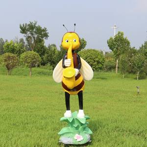 เครื่องประดับตกแต่งสวนรูปการ์ตูนผึ้งรูปปั้นตกแต่งสวนกลางแจ้งเครื่องดนตรีแบบถือ - Product Image 3