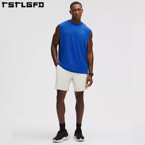 Logo personnalisé pour hommes coupe ample écologique respirant sans manches haut de fitness course en plein air sport gilet entraînement chemise sans manches - Product Image 4