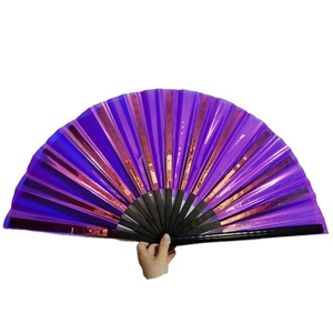 Abanicos de Mano Grandes de PVC con Diseño Holográfico Iridiscente y Reflectante, Ideales para Festivales, Bodas, Fiestas, Bailes y como Regalo - Product Image 2
